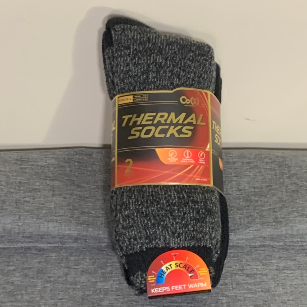 Thermal socks, black, sizes: mens 7-12 ladies 8-13